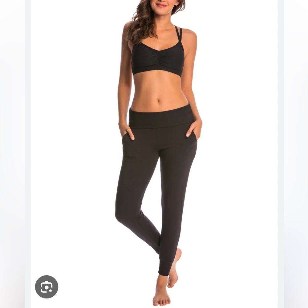 Beyond yoga fold over jogger pant xs black low rise or high waisted